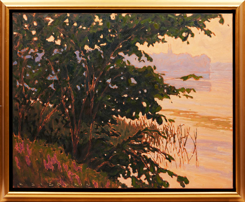 Real Sabourin, St-Antoine, Matin Brouillard (St-Antoine-sur-Richelieu) , oil on canvas, 1999 - view 2