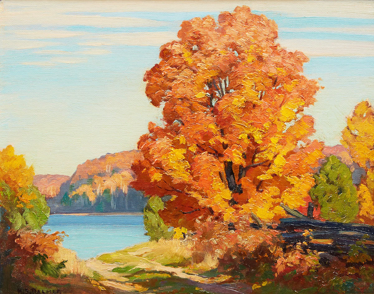 Herbert Sidney Palmer, Road to the Lake, Haliburton , oil on board