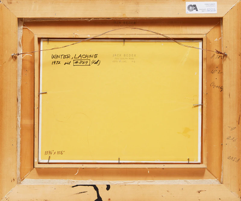 Jack Beder, Winter, Lachine, oil on canvas board, 1972 - view 3