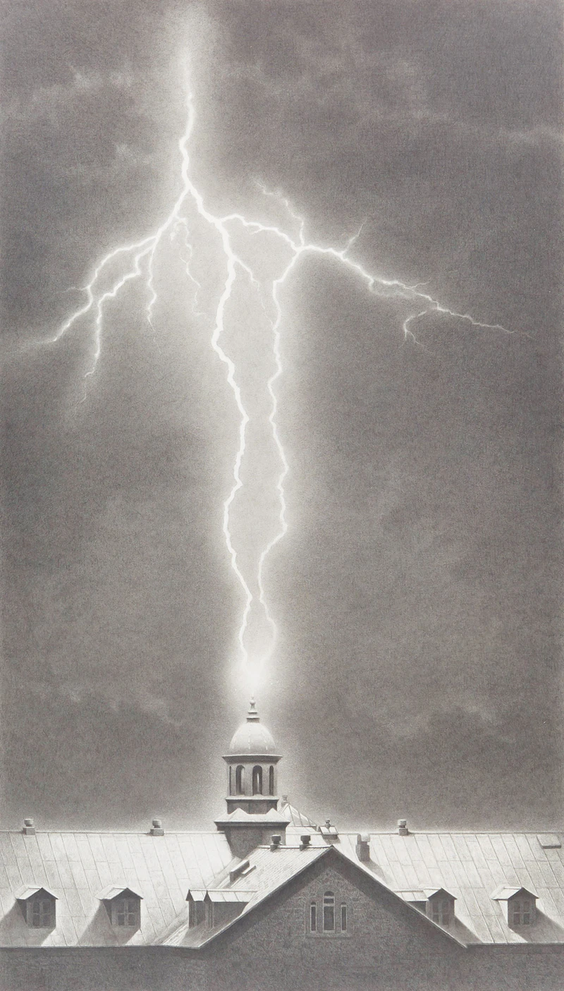 Michael Thompson, Lightning, pencil drawing