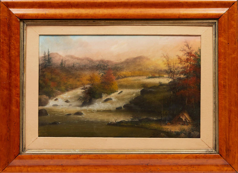 Alfred Worsley Holdstock, Les Grands Calumets on the Ottawa , pastel - view 2