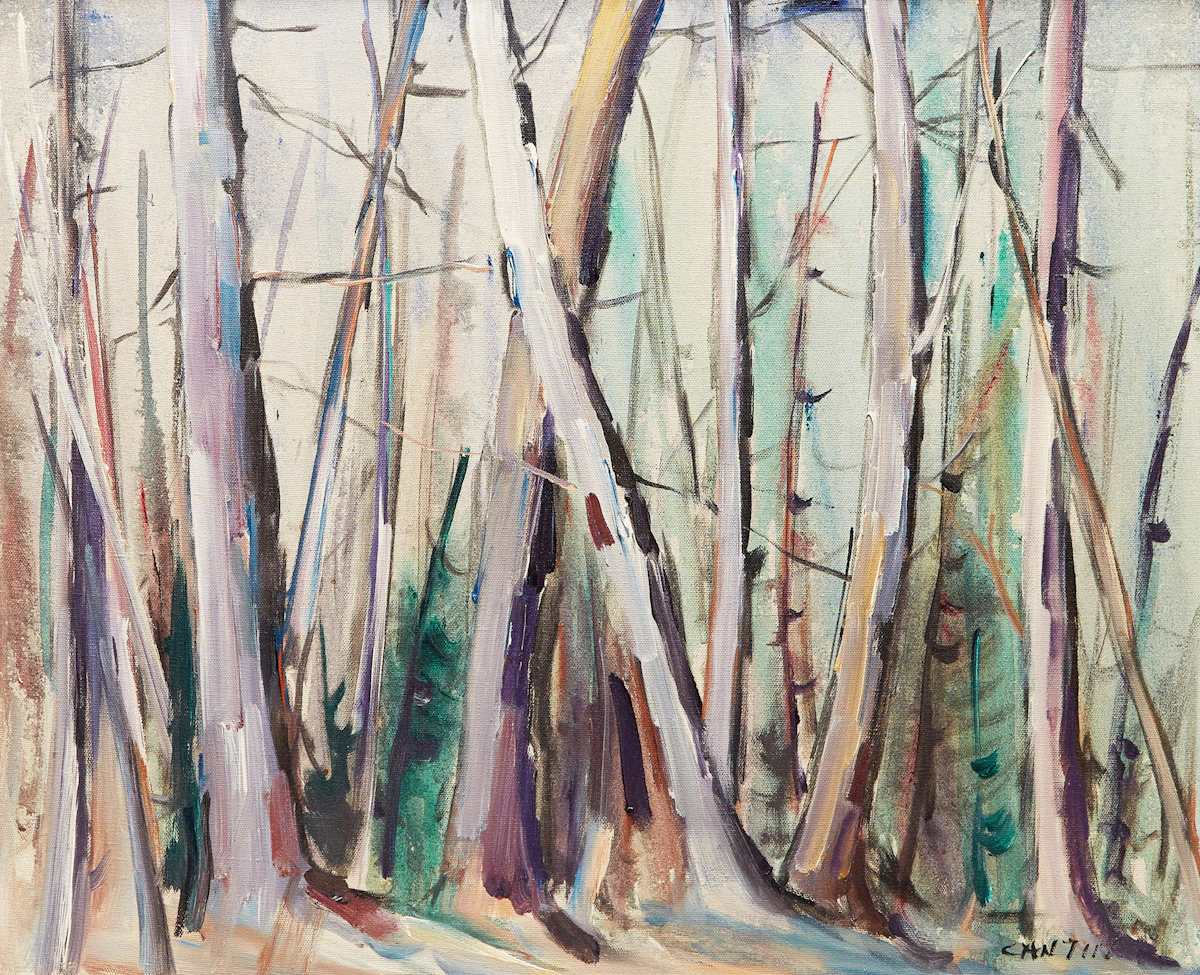 Roger Cantin, Forêt, oil on canvas