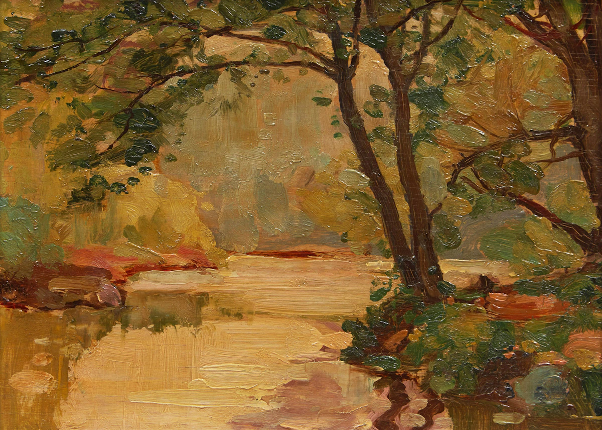 George Henry Griffin, Old Dam, York Mills, oil on board, 1927