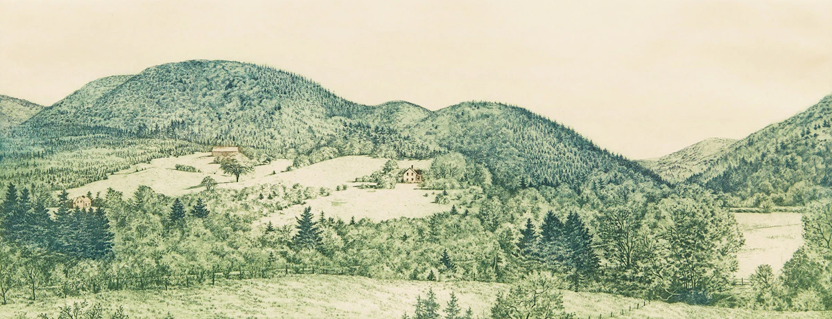 Anna W. Syperek, Mabou Highlands, colour lithograph, 1988