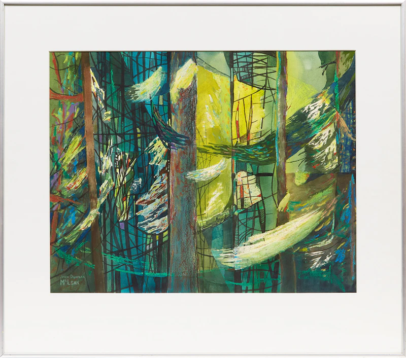 John Dunbar McLean, Forest Lights, watercolour and pastel, 1989 - view 2