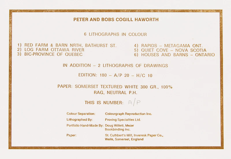 Peter & Bobs Cogill Haworth, Portfolio of Prints, six colour lithographs and two additional prints - view 2