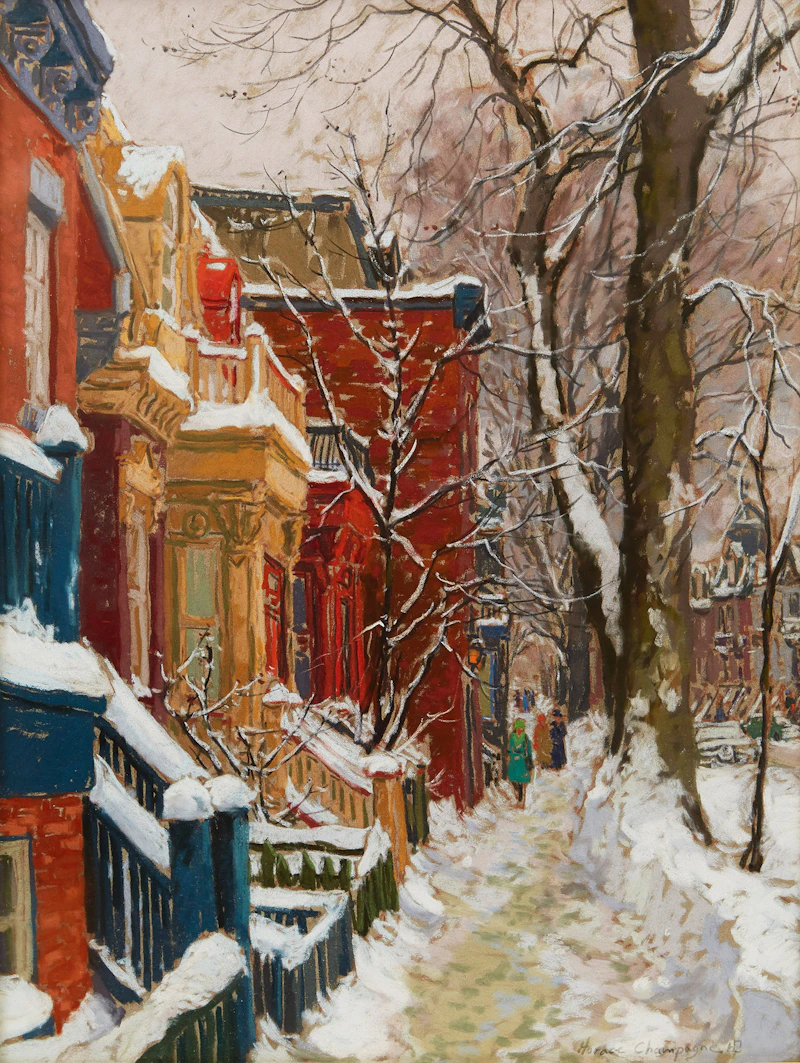Horace Champagne, Memories; on Rue Laval, pastel