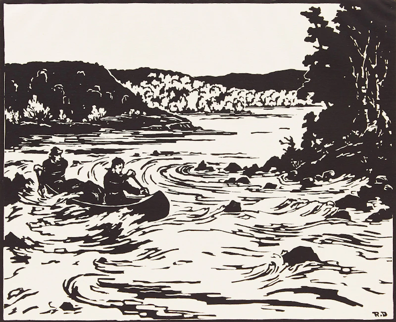 Rodolphe Duguay, Sur le St-Maurice, woodcut