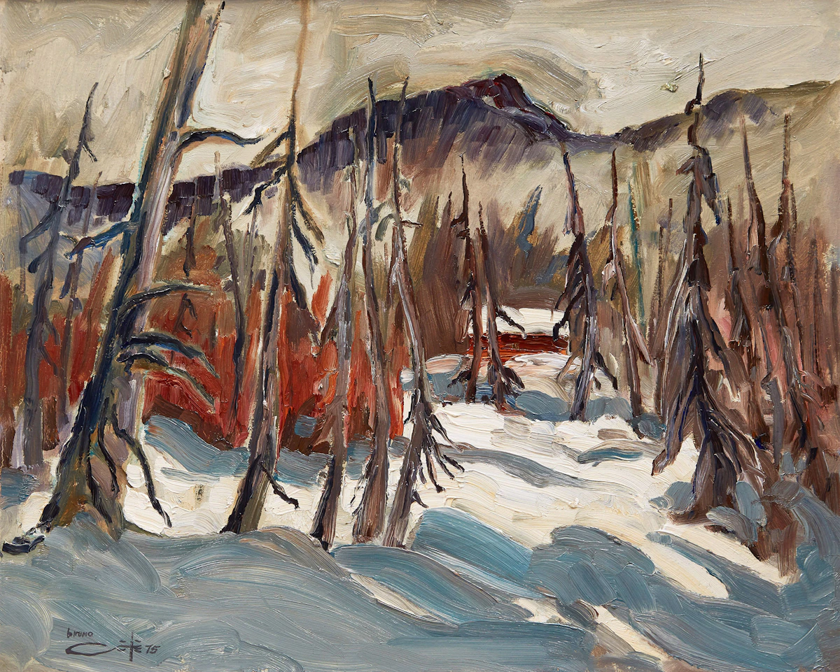 Bruno Côté, Près du Rang St. Nicolas , oil on board, 1975