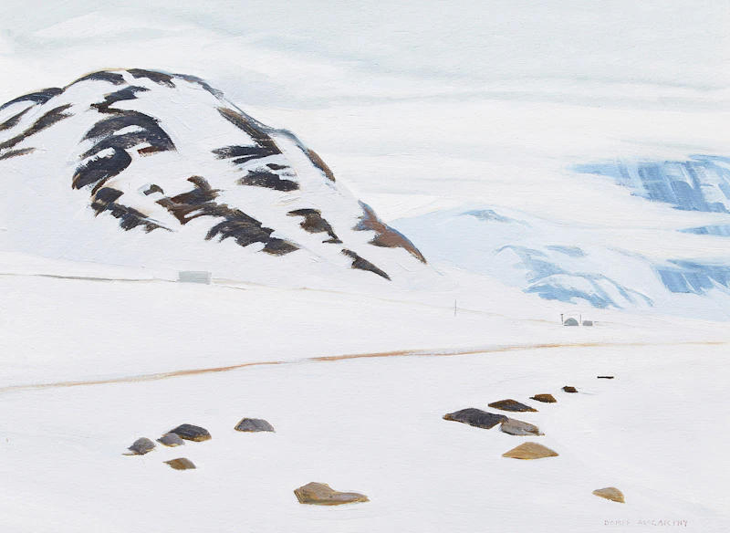 Doris Jean McCarthy, Air Strip at Broughton Island, oil on board