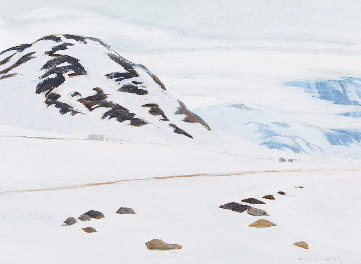 Doris Jean McCarthy, Air Strip at Broughton Island, oil on board