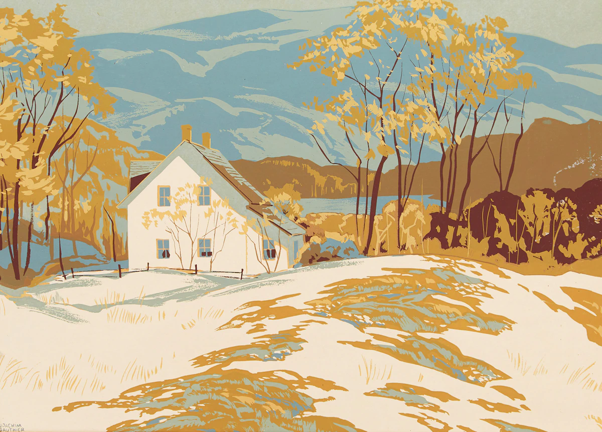 Joachim George Gauthier, Homestead in Winter, Sampson Matthews silkscreen