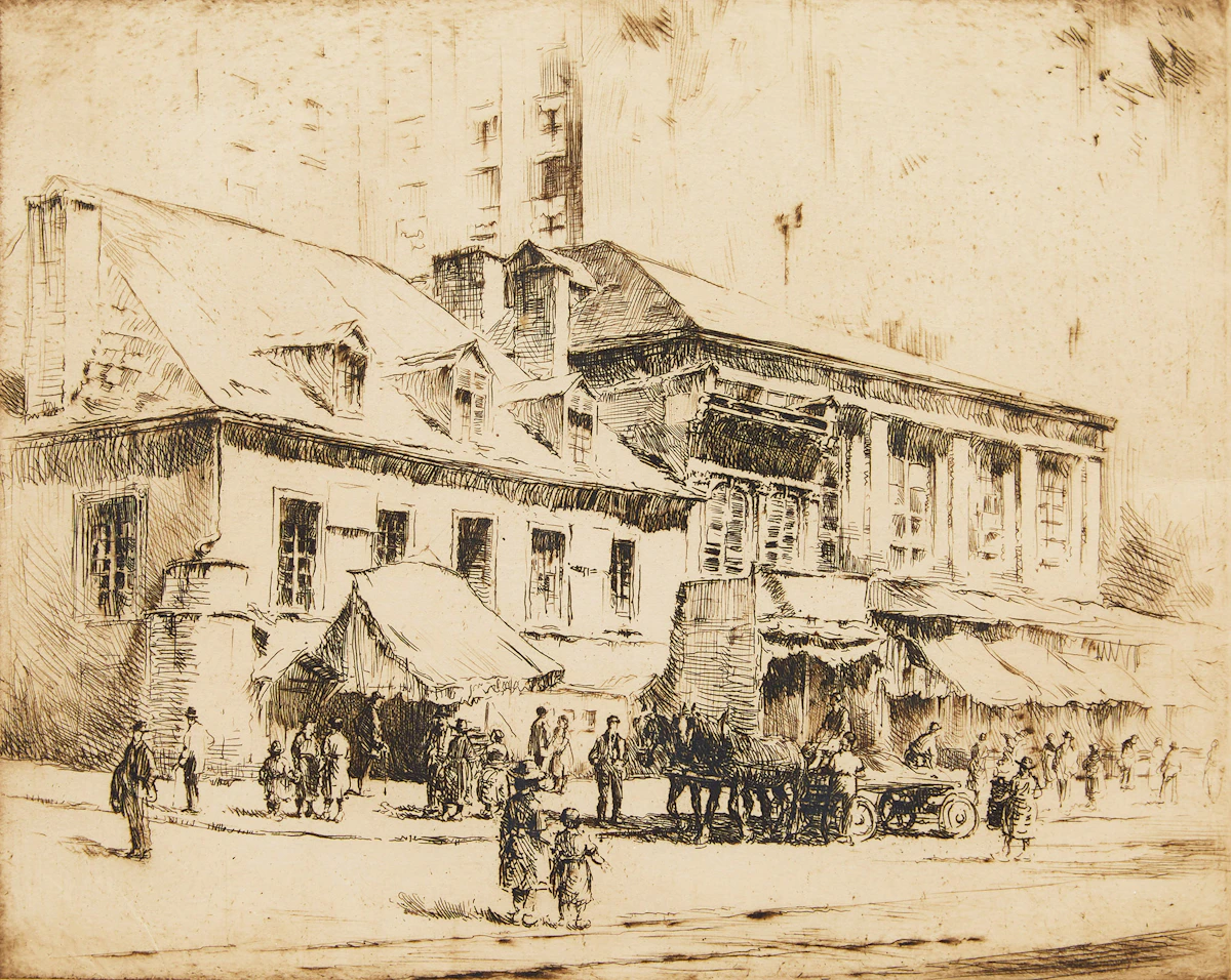 Herbert Raine, Corner of Cote and Craig Streets, Montreal, Q.C., etching