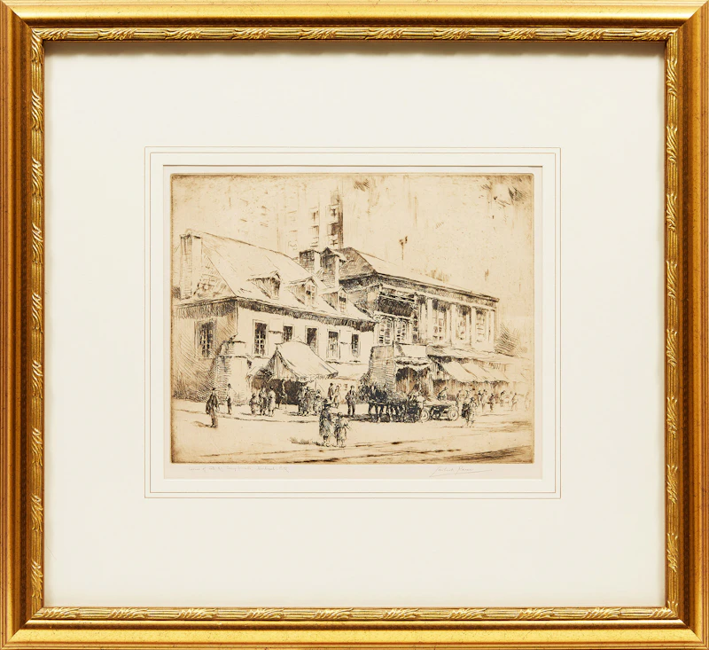 Herbert Raine, Corner of Cote and Craig Streets, Montreal, Q.C., etching - view 2