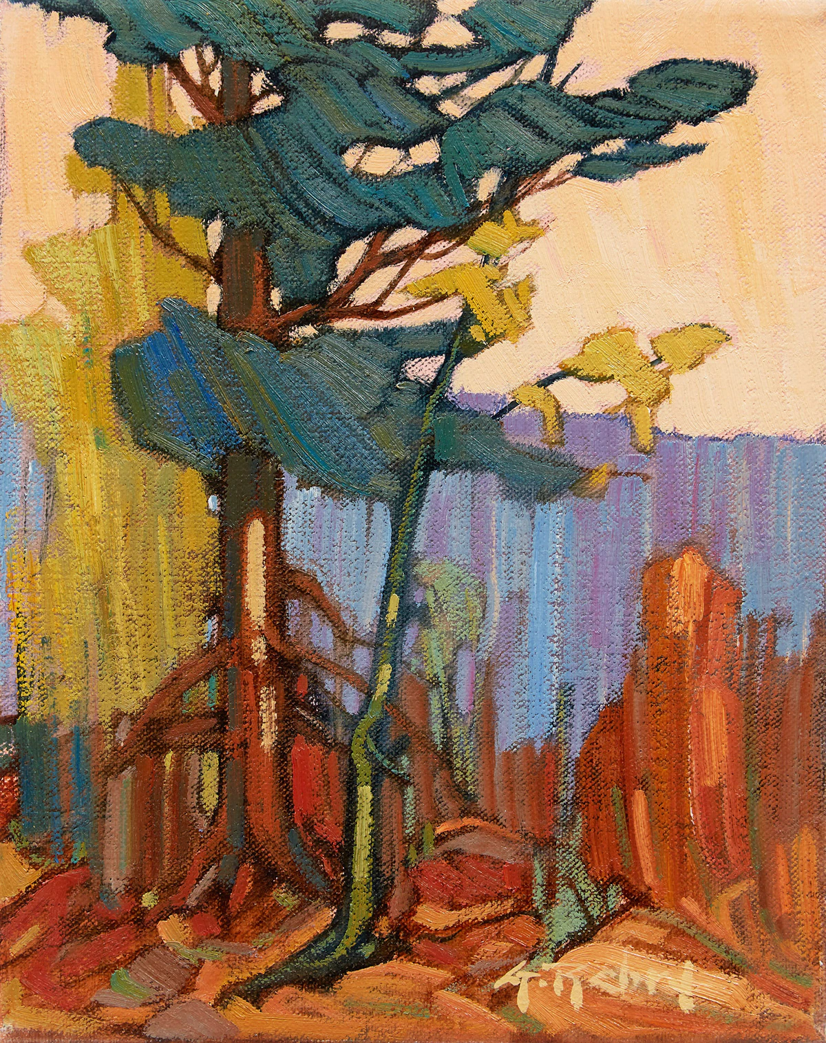 Gaston Rebry, Le Pin, oil on canvas, 1989
