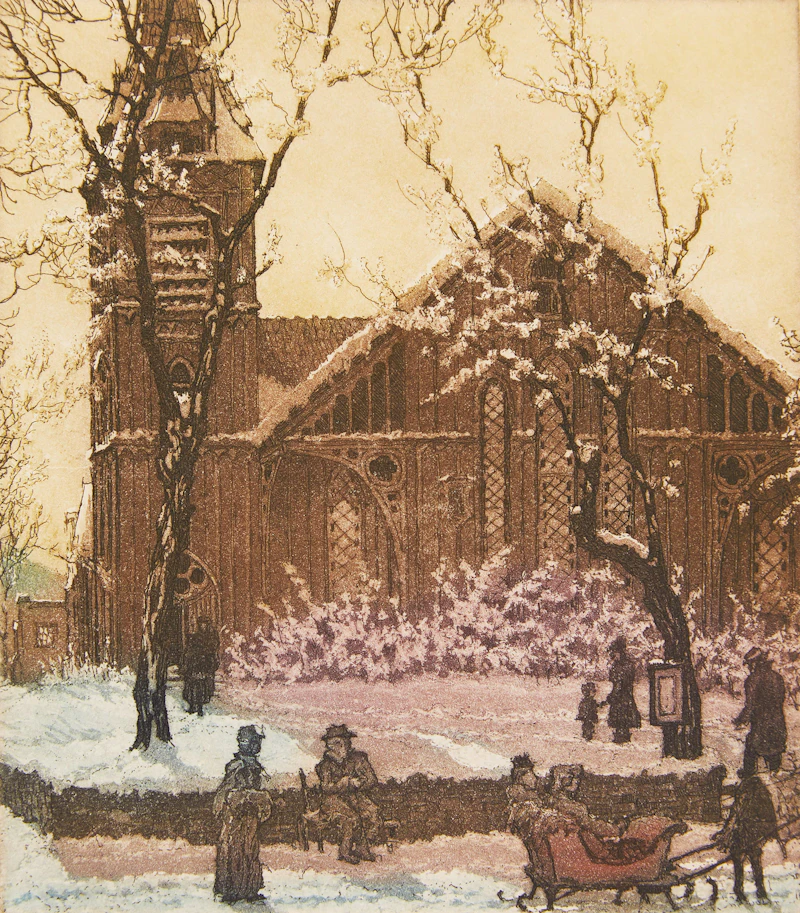 Nicholas Hornyansky, Three Christmas Cards, colour etchings - view 4