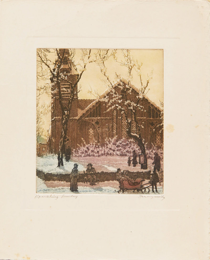 Nicholas Hornyansky, Three Christmas Cards, colour etchings - view 5