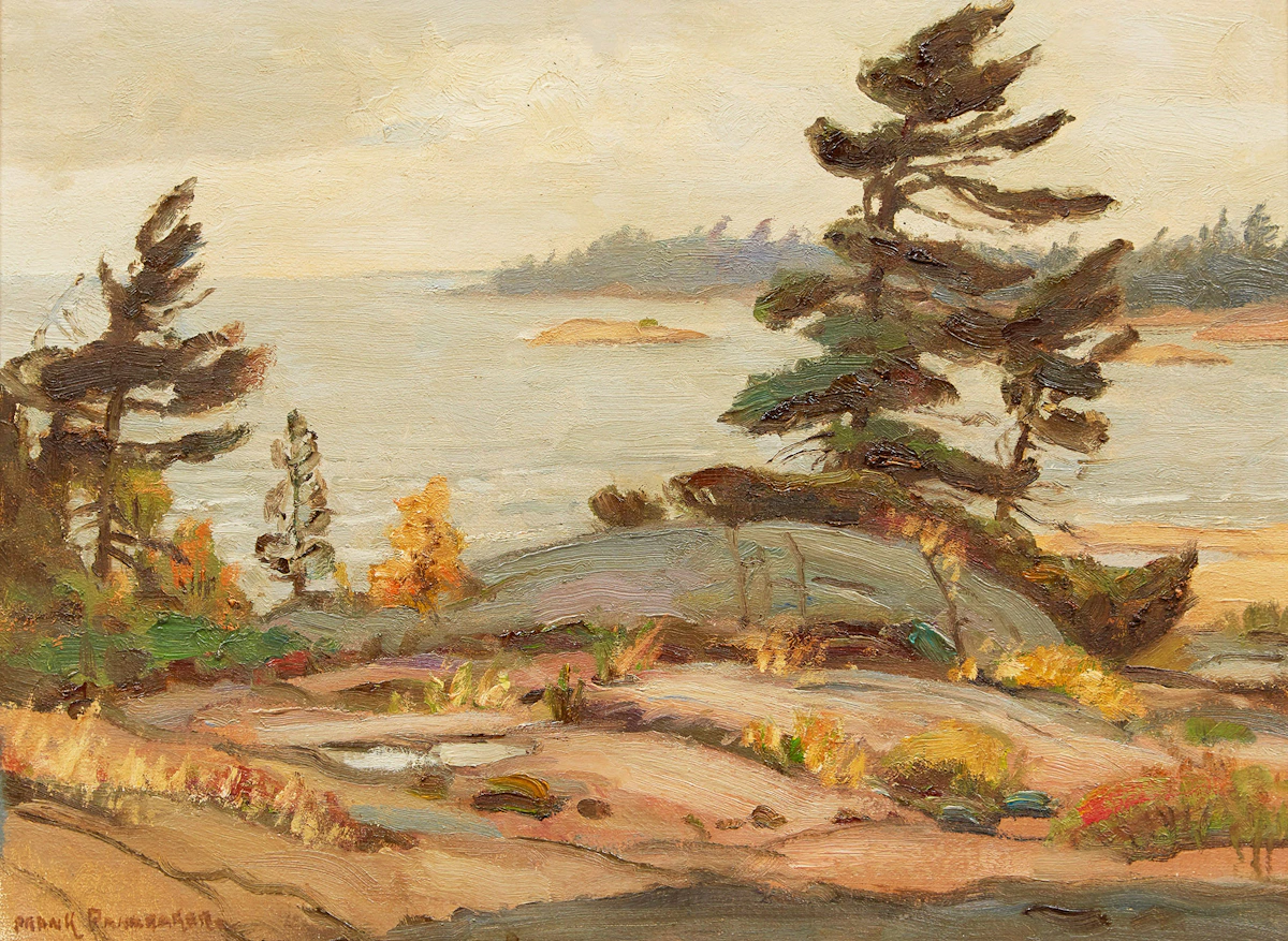 Frank Shirley Panabaker, Gray Day - Georgian Bay, oil on board