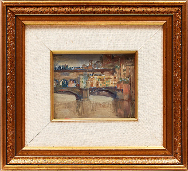 Mary Evelyn Wrinch, Ponte Vecchio, Florence, oil on board, 1914 - view 2