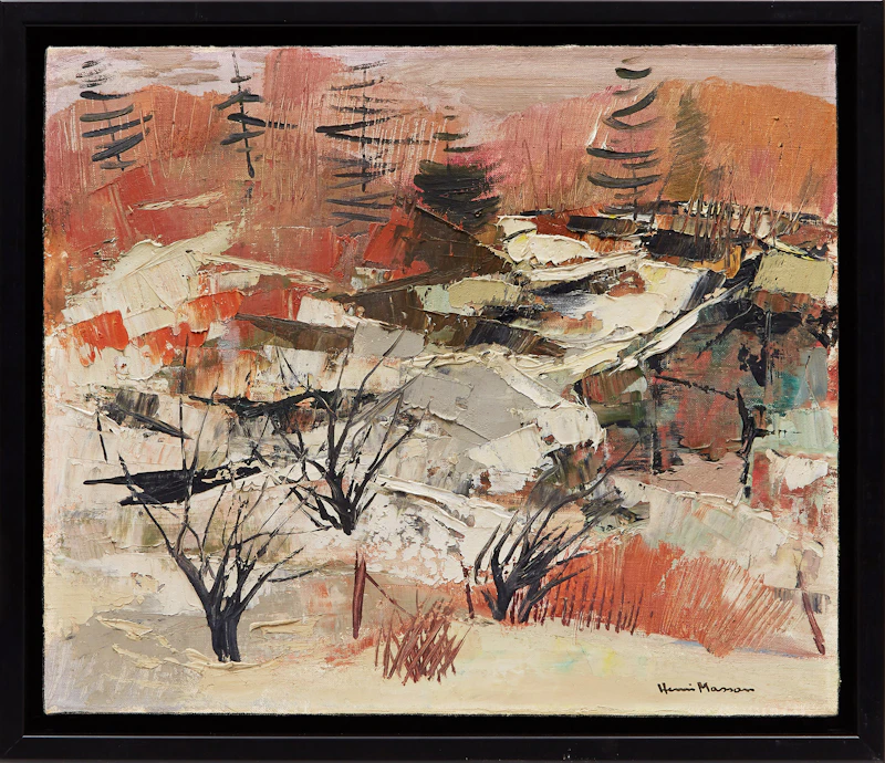Henri Leopold Masson, Winter Landscape, oil on canvas - view 2