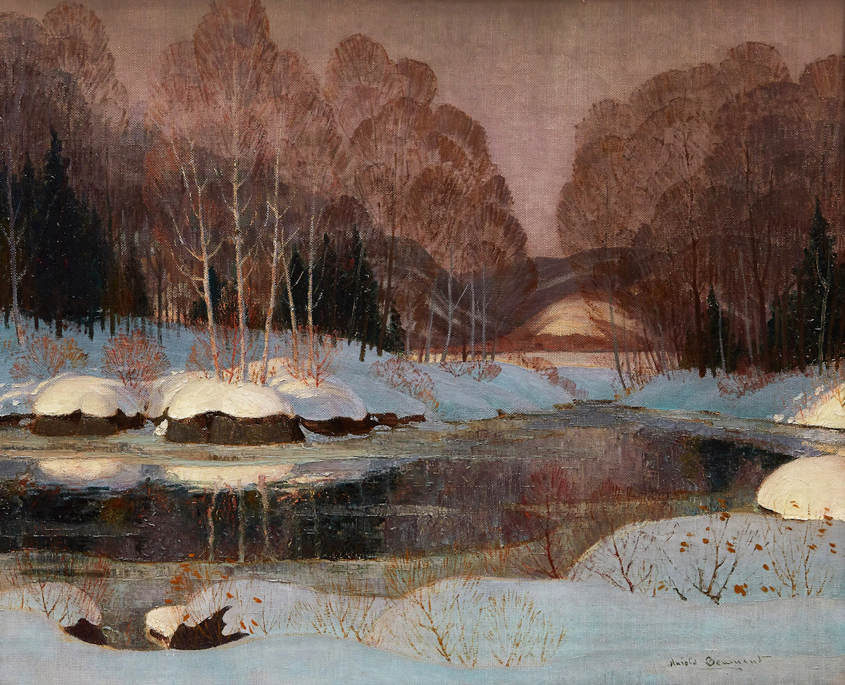 Thomas Harold Beament, Winter Stream , oil on canvas