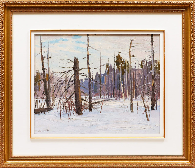 Henry John Simpkins, Winter Landscape, oil on board - view 2