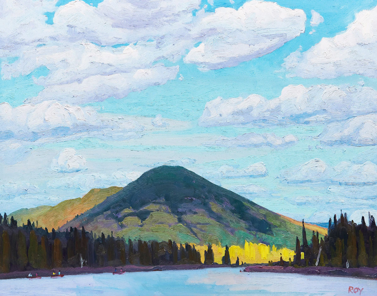Rejean Roy, Bathurst Lakes, oil on board, 2020