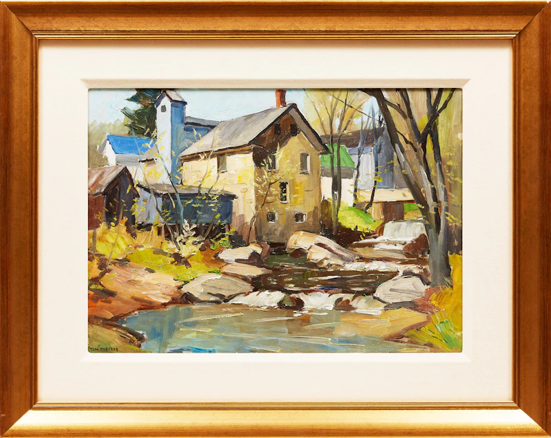 Thomas Keith Roberts, Mill, Eastern Townships, Quebec, oil on board, c. 1955 - view 2