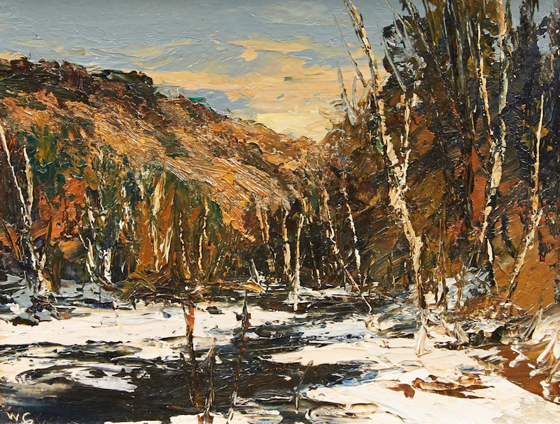 Wilf Frank Griffiths, Oblong River, Haliburton, oil on board