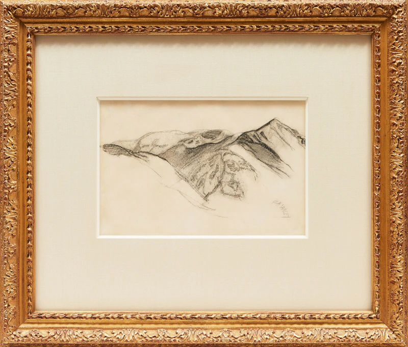 Frederick Horsman Varley, Mountain Range, charcoal - view 2