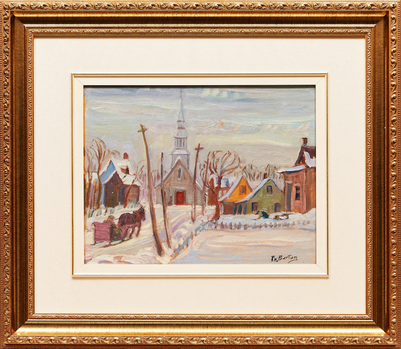 Ralph Wallace Burton, Village in Winter, oil on board - view 2