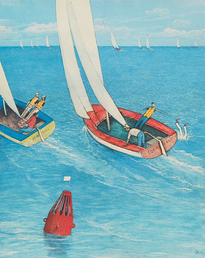 William Kurelek, Sailing, colour photolithograph
