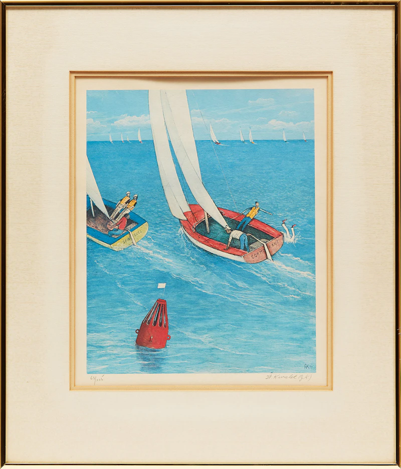 William Kurelek, Sailing, colour photolithograph, 1977 - view 2