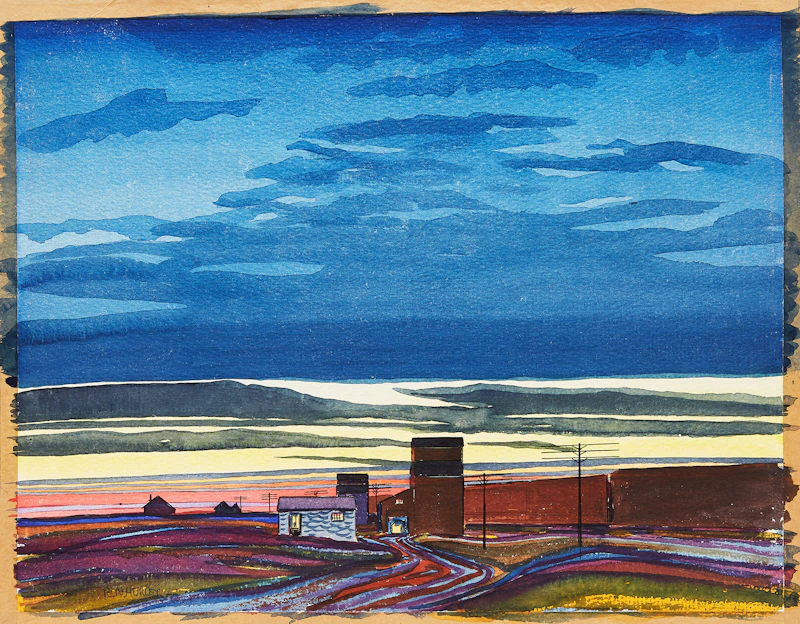 Robert N. Hurley, Nocturne, watercolour