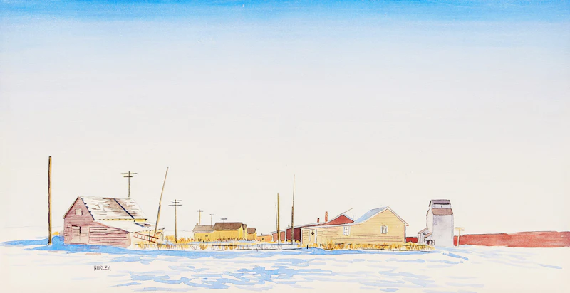 Robert N. Hurley, Winter Landscape, watercolour