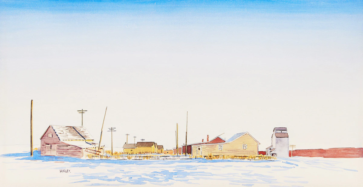 Robert N. Hurley, Winter Landscape, watercolour