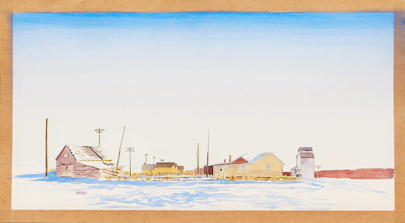 Robert N. Hurley, Winter Landscape, watercolour - view 2