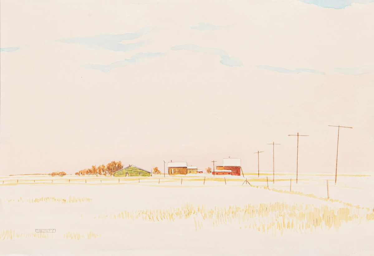 Robert N. Hurley, Prairie Landscape, watercolour