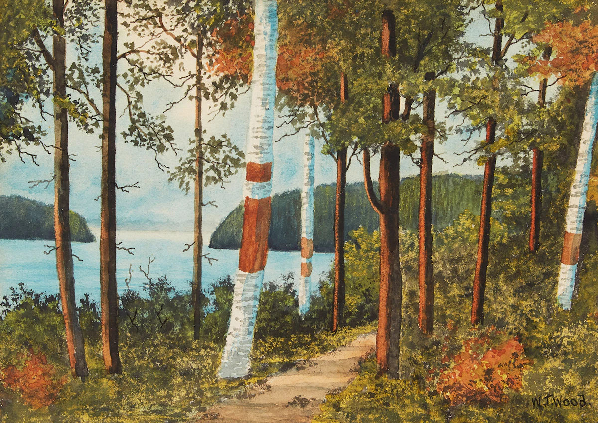 W.T. Wood, Pathway Through the Trees, watercolour