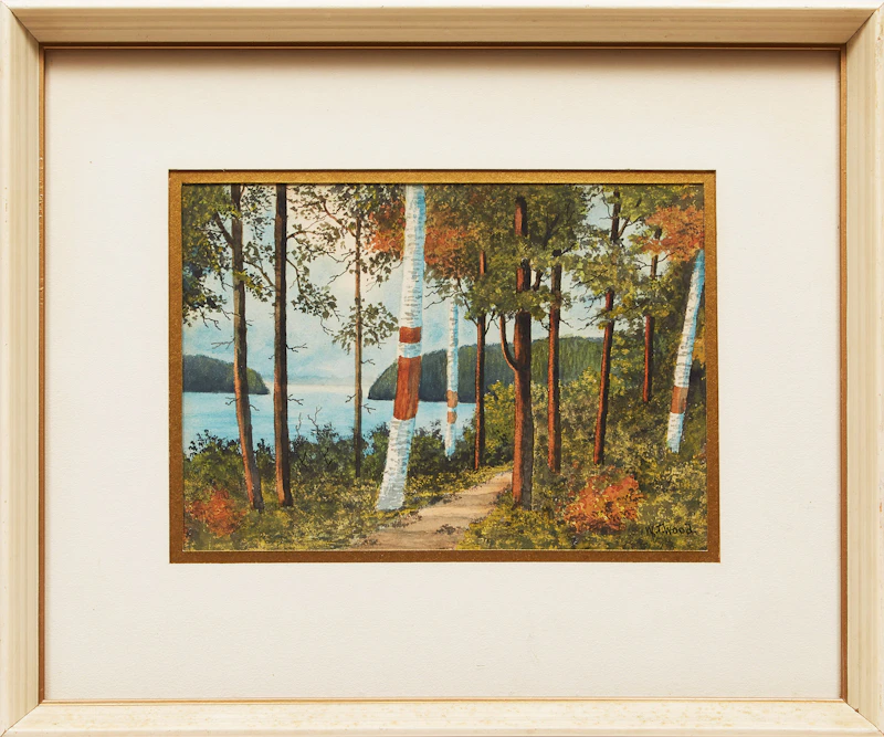 W.T. Wood, Pathway Through the Trees, watercolour - view 2