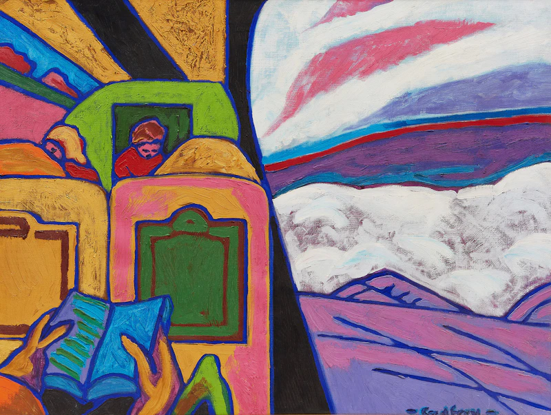 John Godfrey, On Route to Paris, oil on canvas, 1974 - view 1