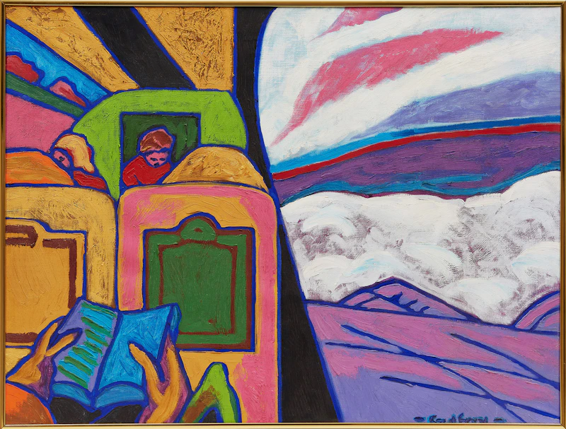 John Godfrey, On Route to Paris, oil on canvas, 1974 - view 2
