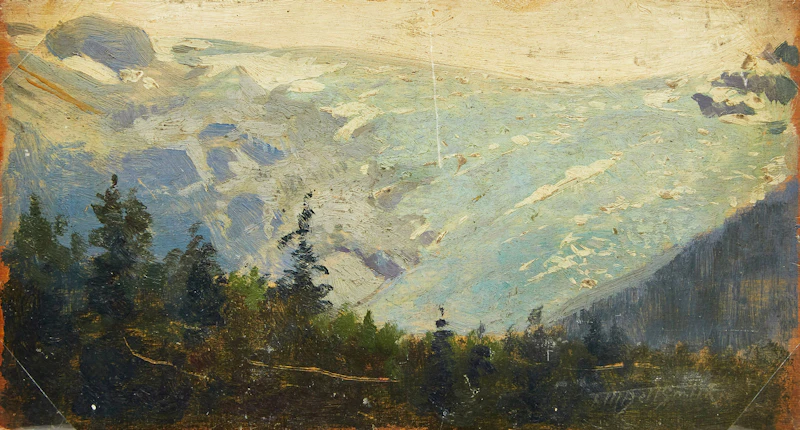 Frederic Marlett Bell-Smith, Mountain Landscape; Mountain Valley, double-sided oil on board