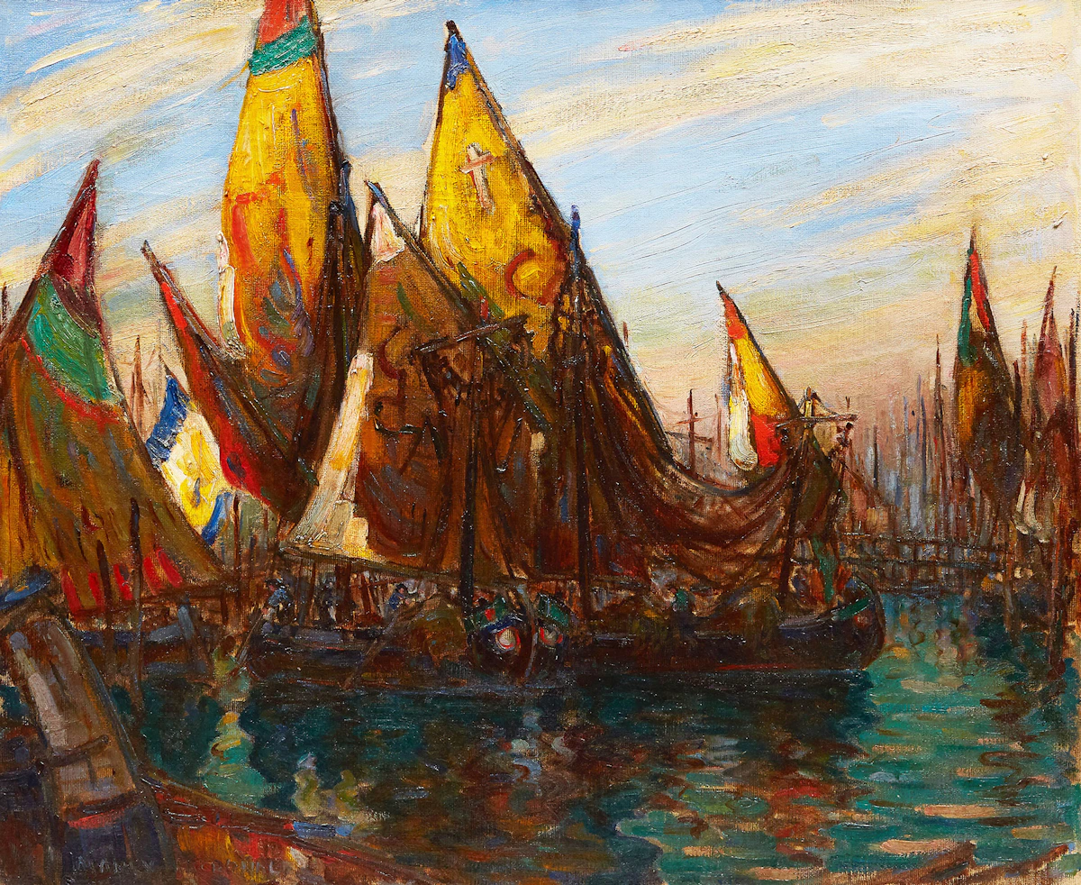 Manly Edward MacDonald, Venetian Fishing Boats , oil on canvas