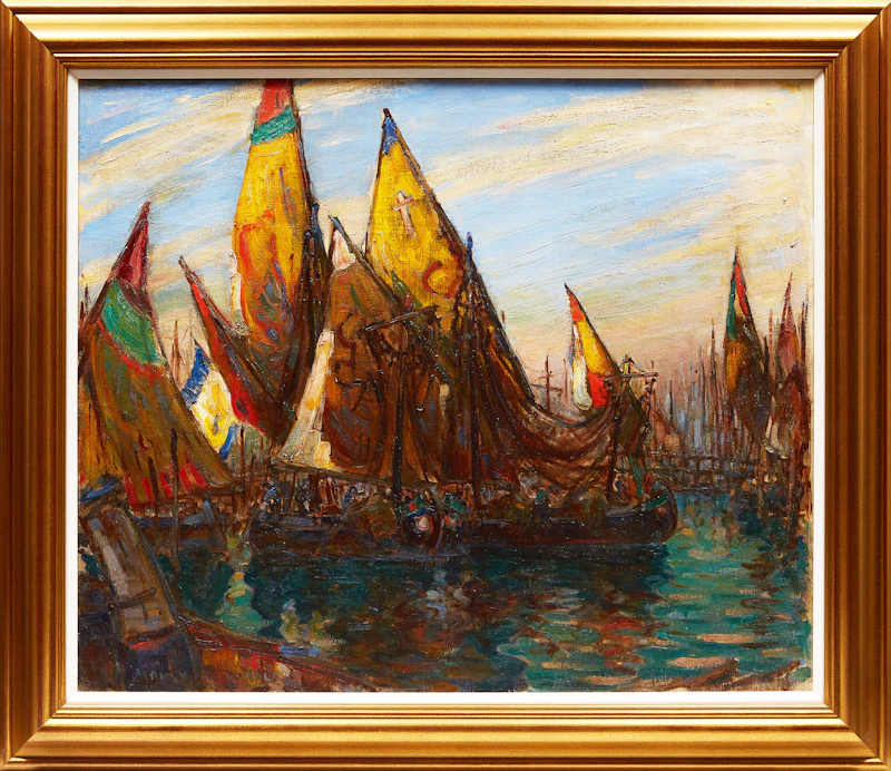Manly Edward MacDonald, Venetian Fishing Boats , oil on canvas - view 2