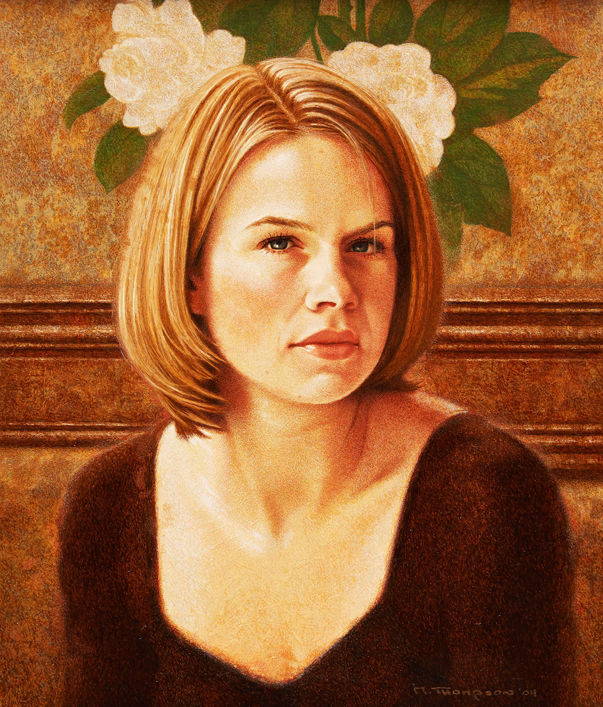 Michael Thompson, Study for a Woman Waiting, acrylic on board, 2004