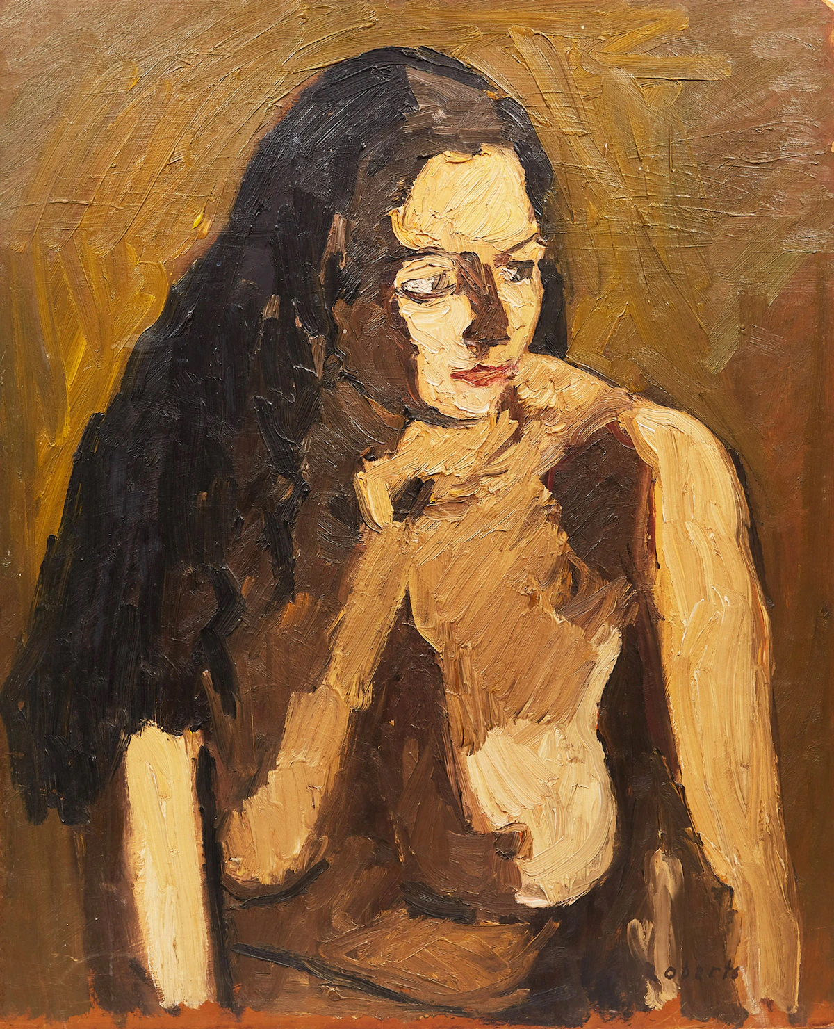 William Goodridge Roberts, Nude (Joan, the Artist’s Wife), oil on board