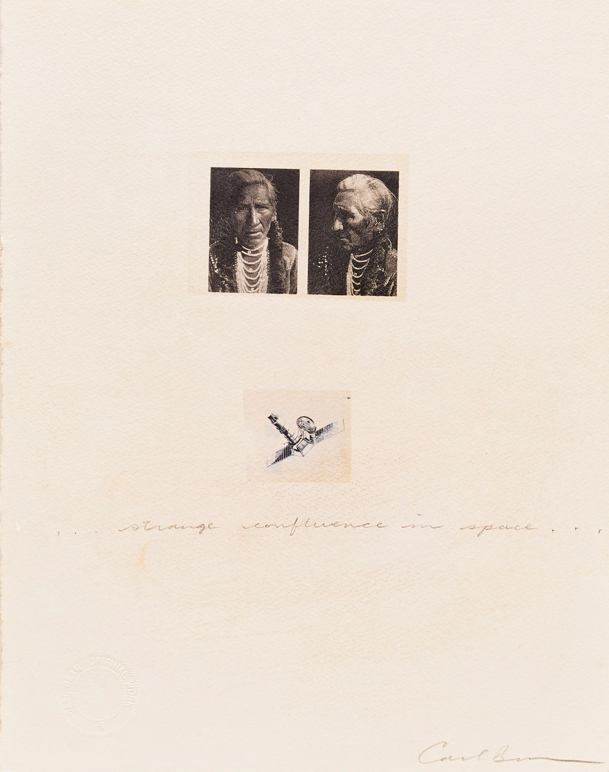 Carl Beam, Strange Confluence in Space, mixed media on paper, 1977