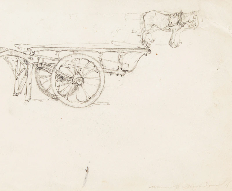 Horses and Carriage; Pair of Figure Studies by Manly Edward MacDonald