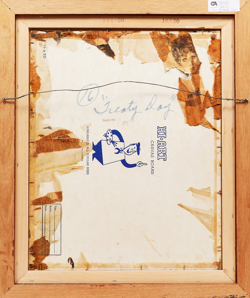 Daphne Odjig, Treaty Day, mixed media on canvas board, 1969 - view 3